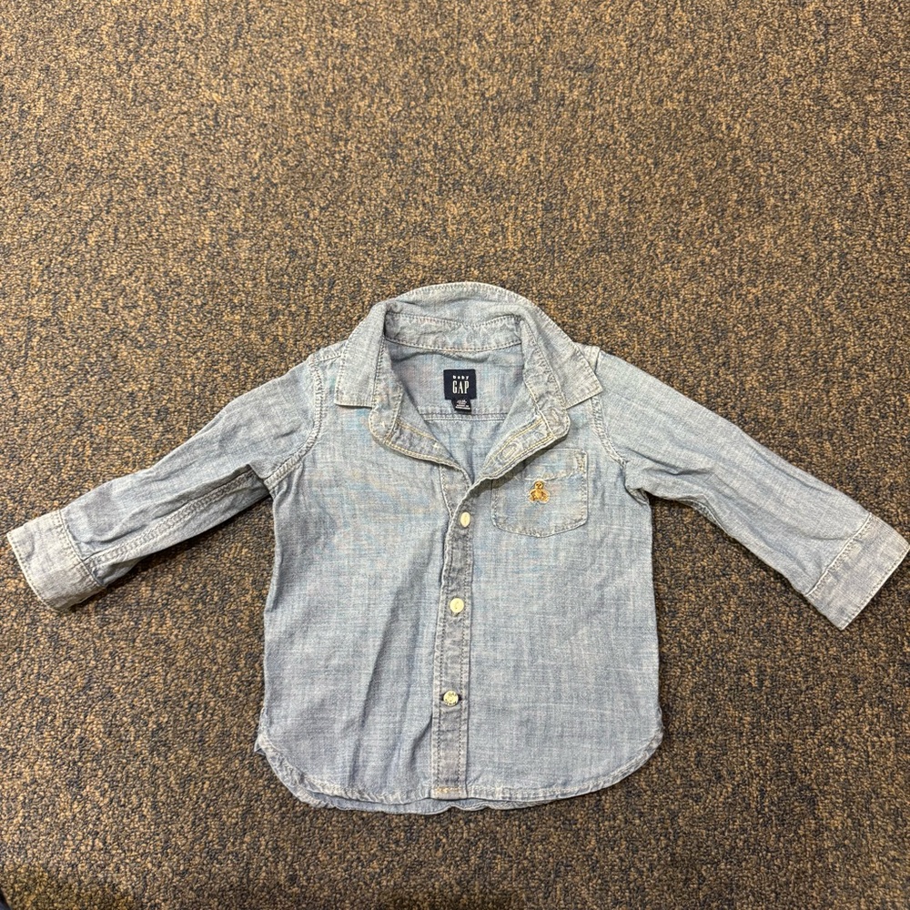 Baby GAP 12-18M Button Down Denim Long Sleeve